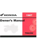 Предварительный просмотр 1 страницы Honda 1987 TRX250 FOURTRAX 250 Owner'S Manual