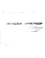 Предварительный просмотр 1 страницы Honda 1987 VFR750F Owner'S Manual