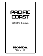 Honda 1989 PACIFIC COAST PC800 Owner'S Manual предпросмотр