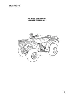 Предварительный просмотр 3 страницы Honda 1990 TRX300FW Owner'S Manual