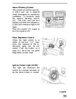 Предварительный просмотр 33 страницы Honda 1991 Accord Coupe Reference Owner'S Manual