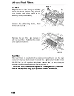 Предварительный просмотр 104 страницы Honda 1991 Accord Wagon Owner'S Manual