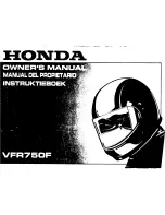 Honda 1992 VFR750F Owner'S Manual предпросмотр