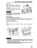 Предварительный просмотр 57 страницы Honda 1993 Accord Coupe Owner'S Manual