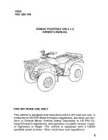 Предварительный просмотр 3 страницы Honda 1993 TRX300 FW Owner'S Manual