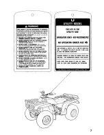 Предварительный просмотр 13 страницы Honda 1993 TRX300 FW Owner'S Manual