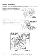 Предварительный просмотр 9 страницы Honda 1994 GoldWing GL1500 Service Manual