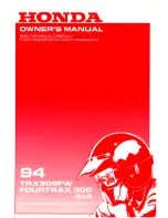 Honda 1994 TRX300FW Owner'S Manual предпросмотр