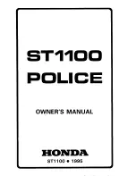 Предварительный просмотр 1 страницы Honda 1995 Police ST1100 Owner'S Manual