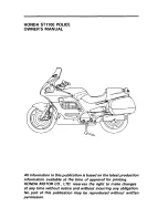 Предварительный просмотр 5 страницы Honda 1995 Police ST1100 Owner'S Manual