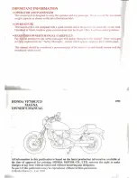 Предварительный просмотр 2 страницы Honda 1995 VF750C Magna Owner'S Manual