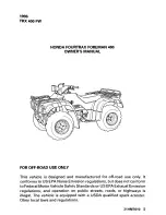 Предварительный просмотр 2 страницы Honda 1996 TRX400 Owner'S Manual