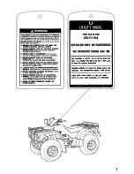 Предварительный просмотр 12 страницы Honda 1996 TRX400 Owner'S Manual