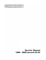 Предварительный просмотр 1 страницы Honda 1998-2002 Accord Service Manual