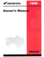 Honda 1998 TRX250 Owner'S Manual предпросмотр