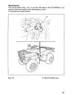 Предварительный просмотр 22 страницы Honda 1998 TRX250 Owner'S Manual