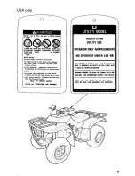 Предварительный просмотр 12 страницы Honda 1999 FourTrax Recon TRX250 Owner'S Manual