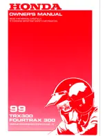 Предварительный просмотр 1 страницы Honda 1999 TRX300 FourTrax 300 Owner'S Manual