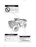 Предварительный просмотр 12 страницы Honda 2000 Fourtrax 350 4x4 Owner'S Manual