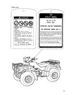 Предварительный просмотр 13 страницы Honda 2000 Fourtrax Foreman 400 Owner'S Manual