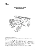 Preview for 3 page of Honda 2000 TRX250 Fourtrax Recon Owner'S Manual