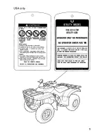 Preview for 13 page of Honda 2000 TRX250 Fourtrax Recon Owner'S Manual