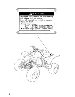 Предварительный просмотр 14 страницы Honda 2000 TRX400EX FourTrax Owner'S Manual