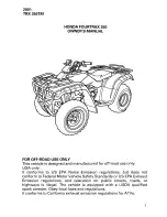 Предварительный просмотр 3 страницы Honda 2001 FourTrax 350 TRX350TM Owner'S Manual