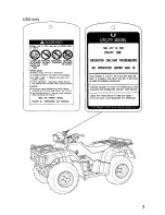 Предварительный просмотр 11 страницы Honda 2001 TRX 450ES Fourtrax Foreman Owner'S Manual