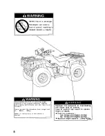 Предварительный просмотр 12 страницы Honda 2001 TRX 450ES Fourtrax Foreman Owner'S Manual