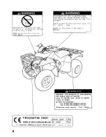 Preview for 13 page of Honda 2001 TRX250TM Owner'S Manual