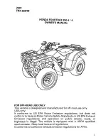 Preview for 3 page of Honda 2001 TRX350FM Owner'S Manual