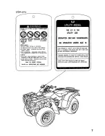 Предварительный просмотр 13 страницы Honda 2001 TRX350FM Owner'S Manual