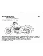 Предварительный просмотр 3 страницы Honda 2001 VT750C3 Owner'S Manual