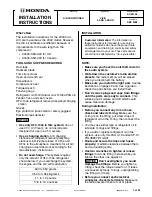 Предварительный просмотр 1 страницы Honda 2002 CIVIC AIR CONDITIONER Installation Instructions Manual