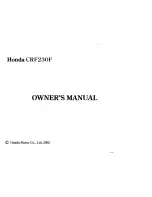 Honda 2002 CRF230F Owner'S Manual предпросмотр