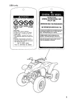 Предварительный просмотр 13 страницы Honda 2002 TRX250EX Sportrax Owner'S Manual