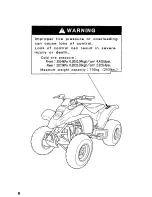 Предварительный просмотр 14 страницы Honda 2002 TRX250EX Sportrax Owner'S Manual