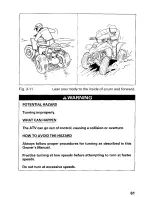 Предварительный просмотр 67 страницы Honda 2002 TRX250EX Sportrax Owner'S Manual