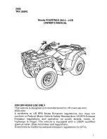 Предварительный просмотр 3 страницы Honda 2002 TRX350FE Fourtrax 350 4x4 ES Owner'S Manual