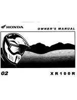 Honda 2002 XR100R Owner'S Manual предпросмотр