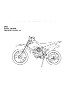 Предварительный просмотр 3 страницы Honda 2002 XR100R Owner'S Manual