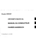 Предварительный просмотр 3 страницы Honda 2003 CB900F Owner'S Manual