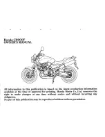 Предварительный просмотр 5 страницы Honda 2003 CB900F Owner'S Manual