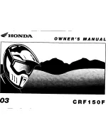 Предварительный просмотр 1 страницы Honda 2003 CRF150F Owner'S Manual