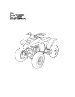 Honda 2003 TRX250EX Sportrax 250EX Owner'S Manual preview