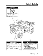 Предварительный просмотр 16 страницы Honda 2003 TRX250TE Fourtrax Recon ES Owner'S Manual