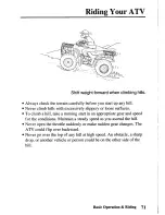 Preview for 78 page of Honda 2003 TRX350TM Fourtrax 350 Owner'S Manual