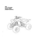 Предварительный просмотр 3 страницы Honda 2003 TRX400EX Sportrax Owner'S Manual