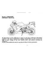 Предварительный просмотр 5 страницы Honda 2004 CBR600RR Owner'S Manual